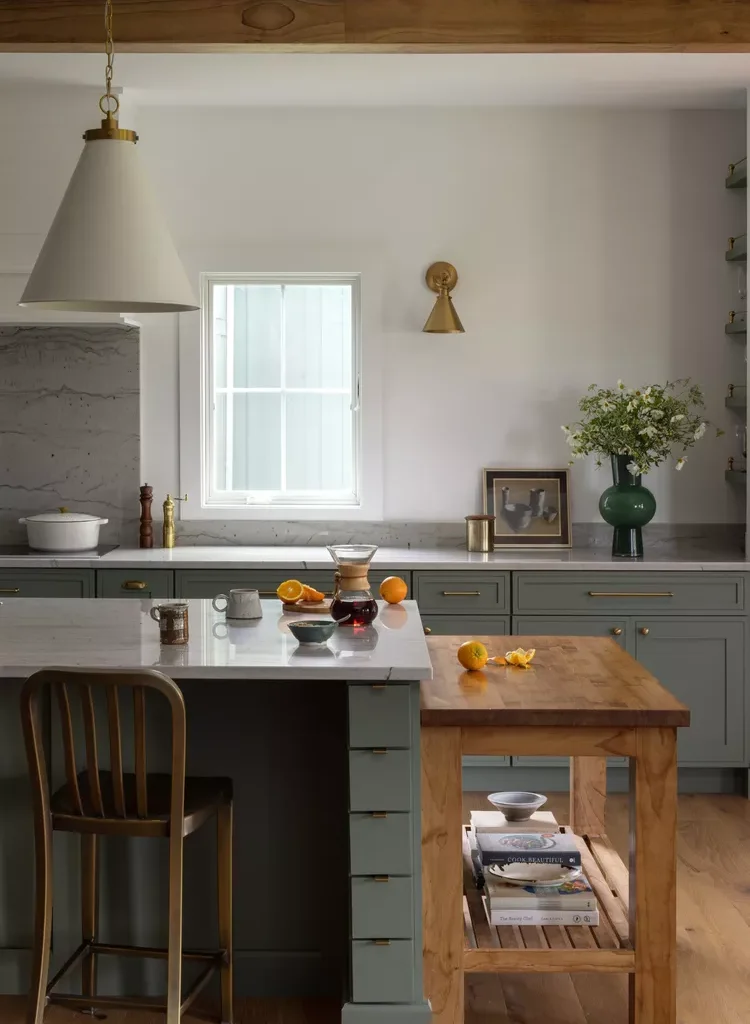 12+ Timeless Kitchen Cabinet Colors Designers - Soft Sage Cabinets
