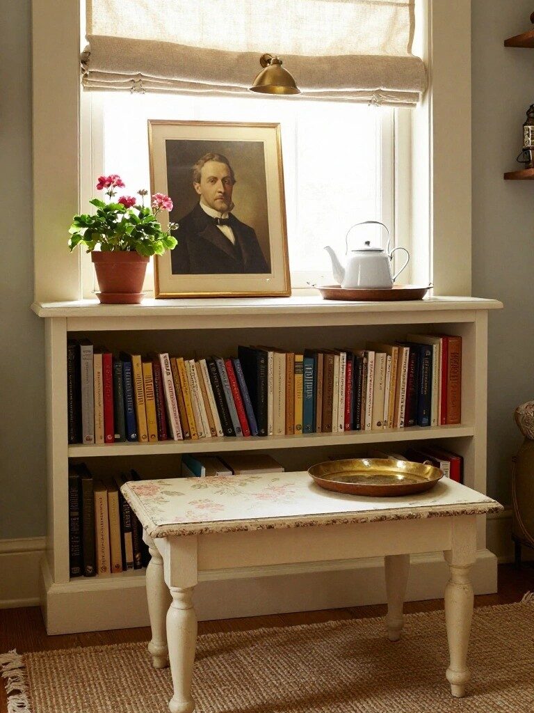Cozy Bookshelf Nook Setup