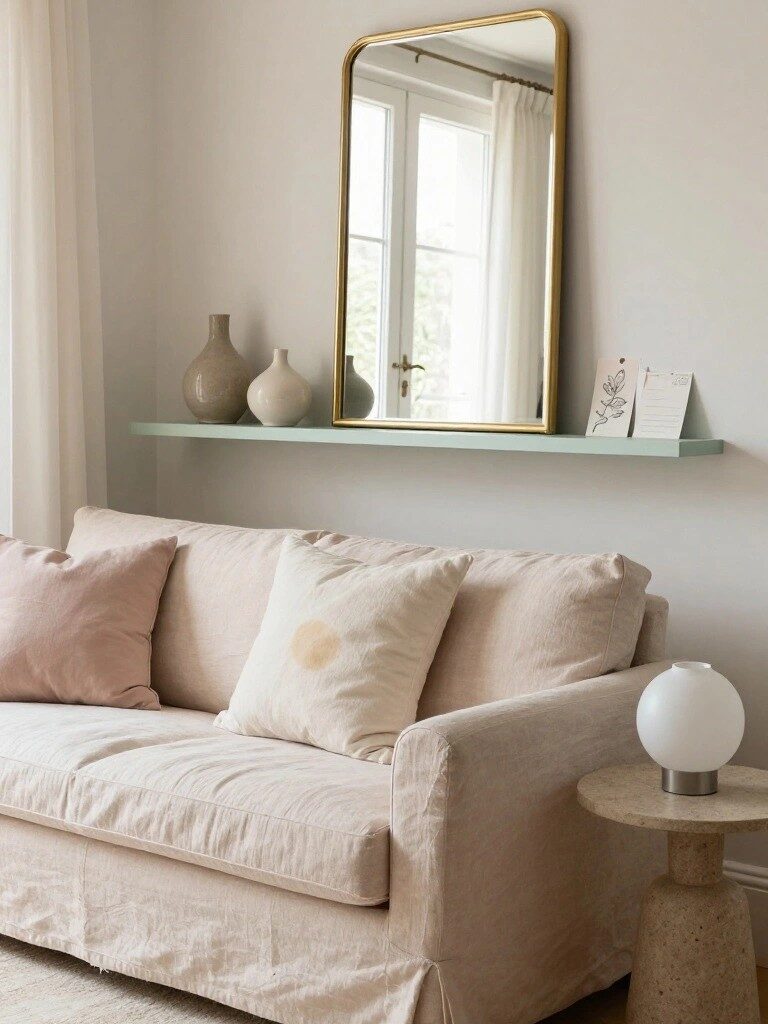 Floating Shelf Above the Sofa
