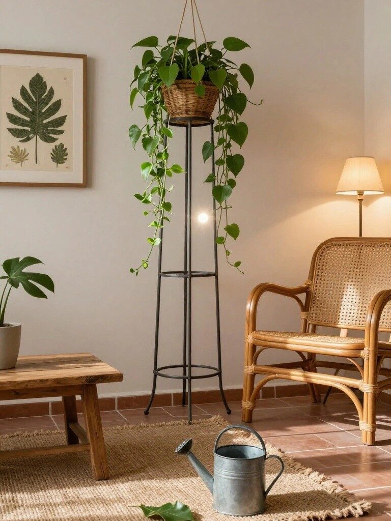 Layer Plants Vertically on a Tall Stand