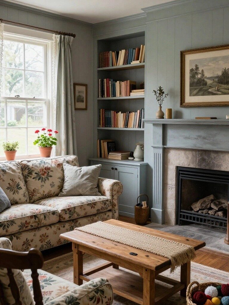 Bookshelves Around the Fireplace