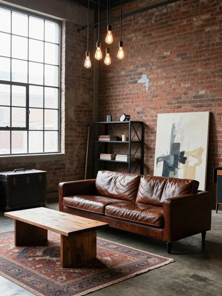 Leather Sofas in Industrial Rooms