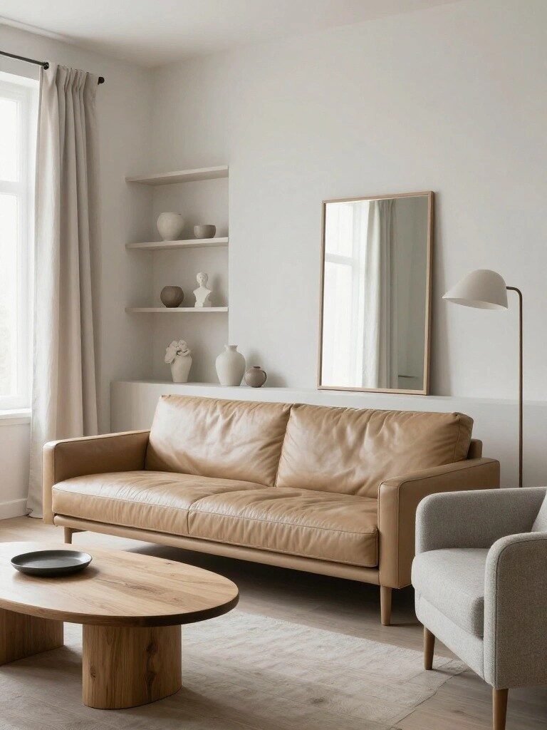 Tan Leather Sofas Warm Neutral Rooms