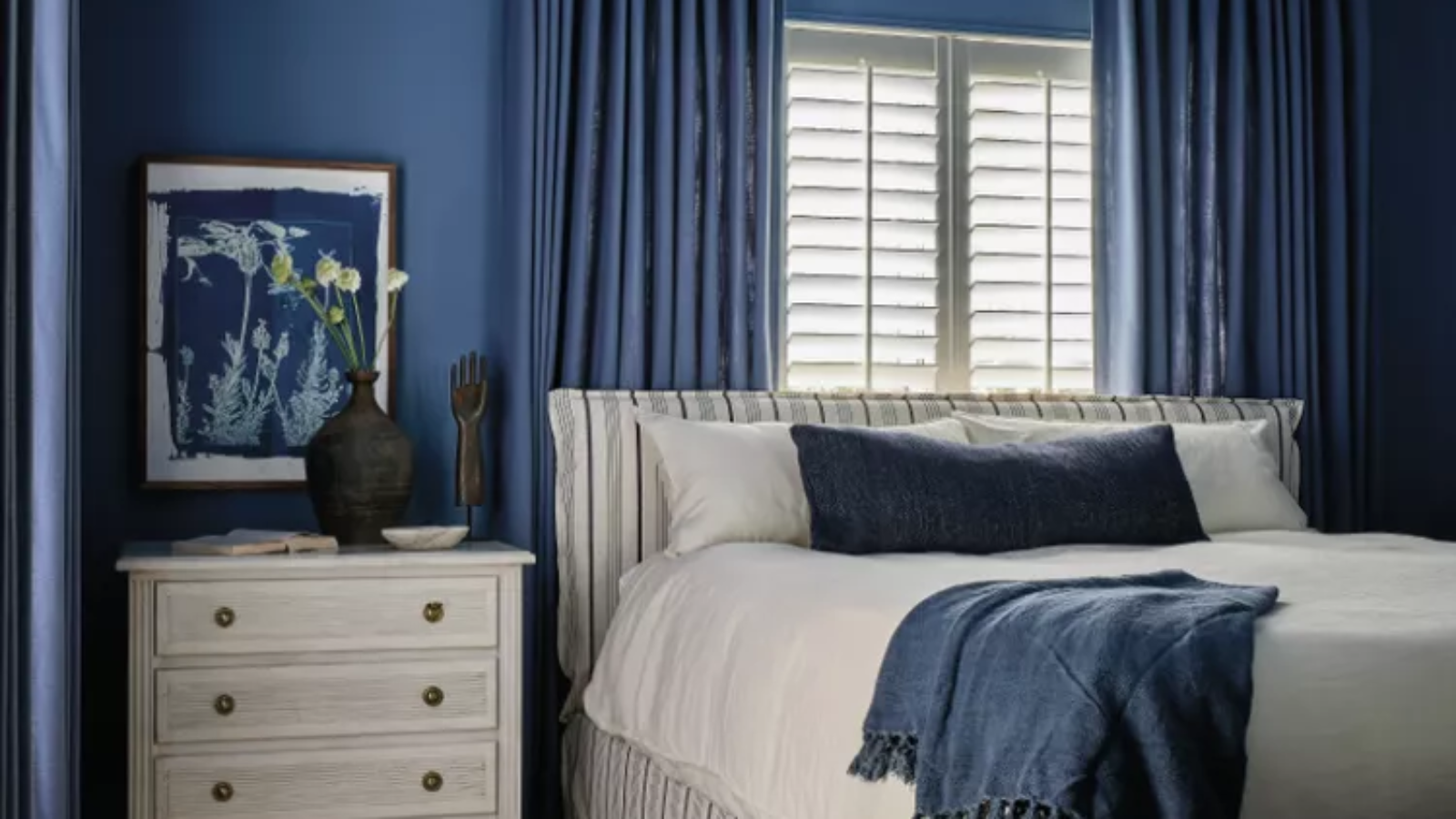 9 Paint Colors for When You Need - Color-Drenched Blue Bedroom