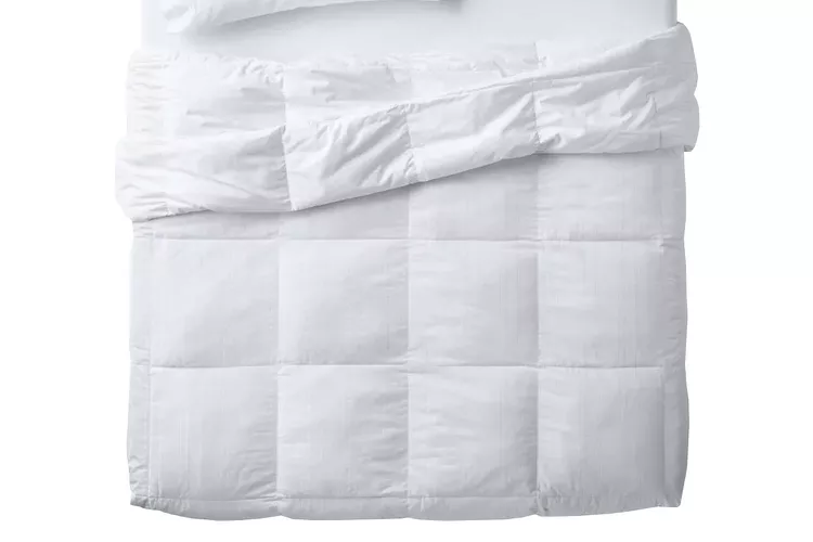 Casaluna premium white duck down comforter on a bed