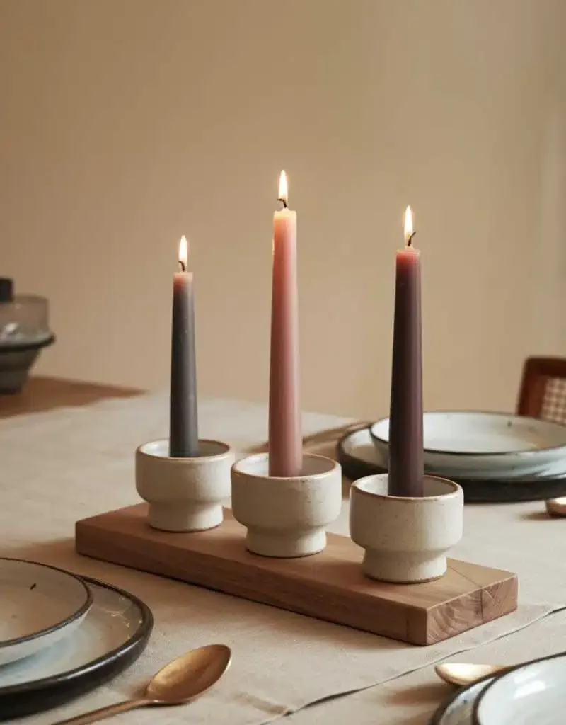 Kitchen Cozy Candle Centerpiece Ideas - Fancy Candles with Cutlery