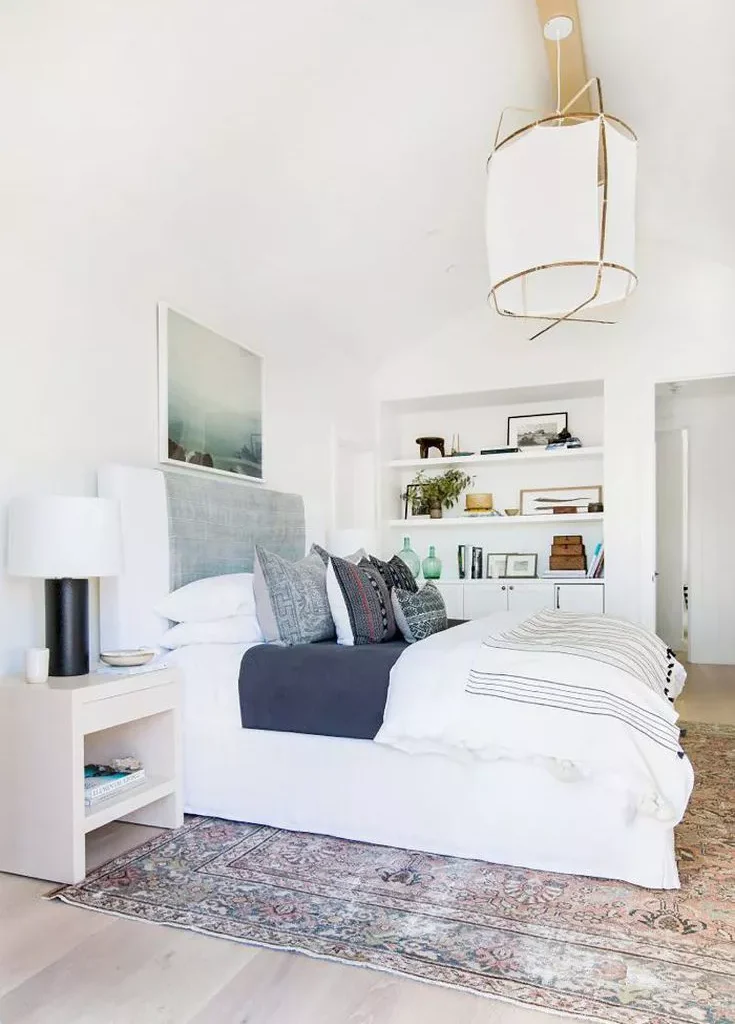 White and gold bedroom Amber Interiors