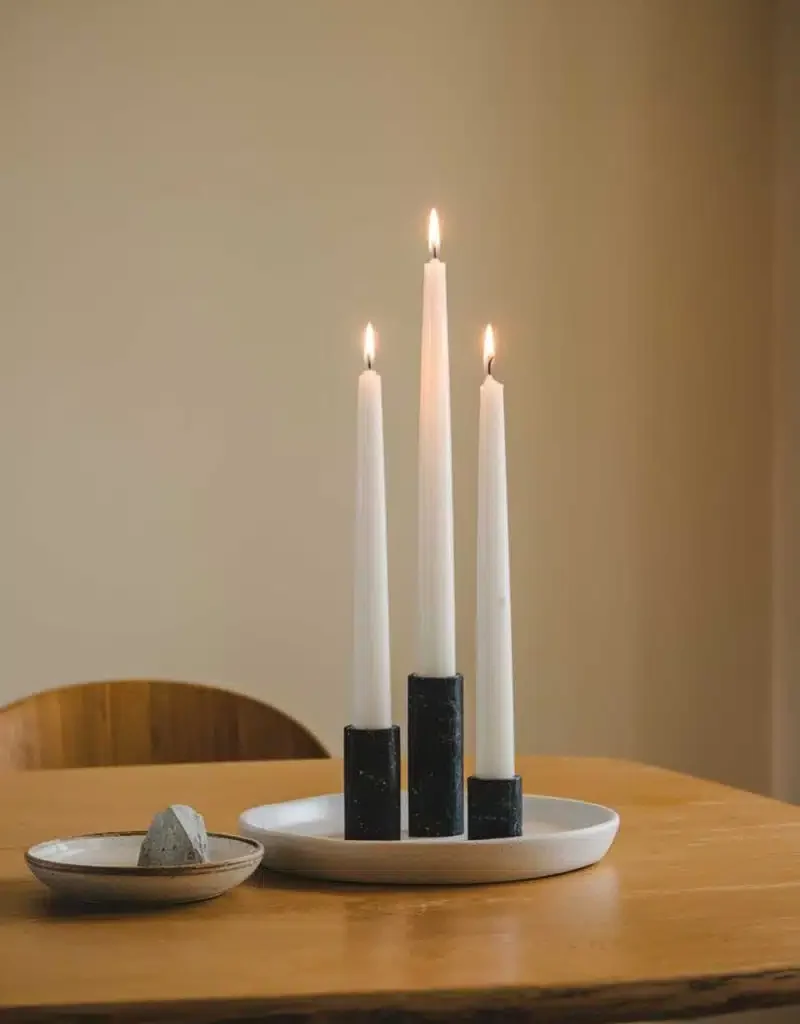 kitchen table centerpiece with candles - Minimalist Candle Trio