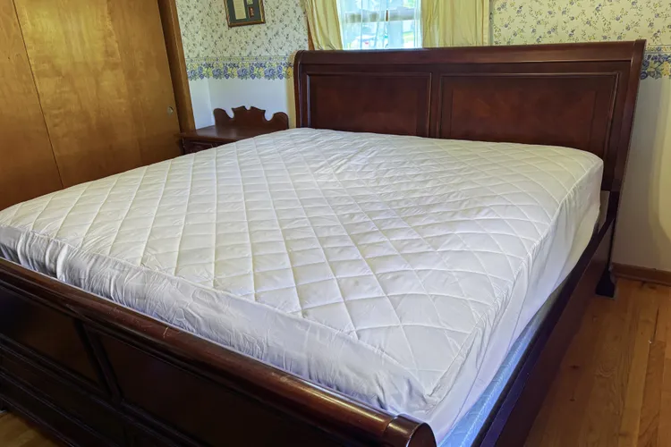 Bare Home quilted mattress pad on a king bed