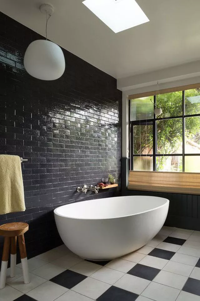 Black Bathroom Ideas for a Chic, Moody Space-Mix With White