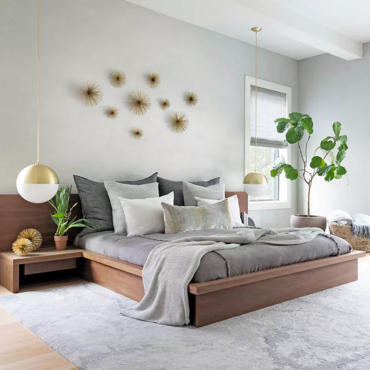 Gray and White Bedroom Ideas for a Timeless, Calming Space-12 Try a MCM Mix