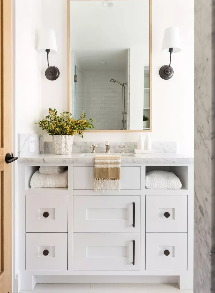  White Bathroom Ideas-16 Paint Your Vanity White