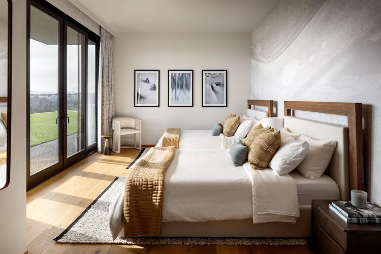 Gray and White Bedroom Ideas for a Timeless, Calming Space-17 Get Creative With Temporary Wall Decals
