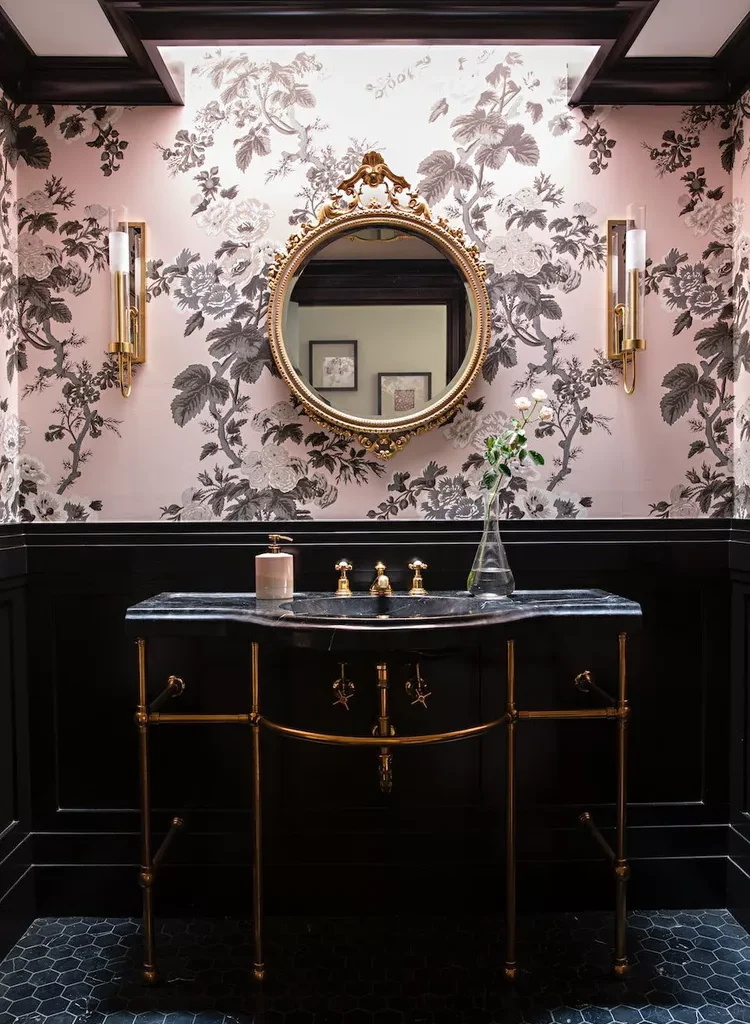 Black Bathroom Ideas for a Chic, Moody Space-Pair With Pink
