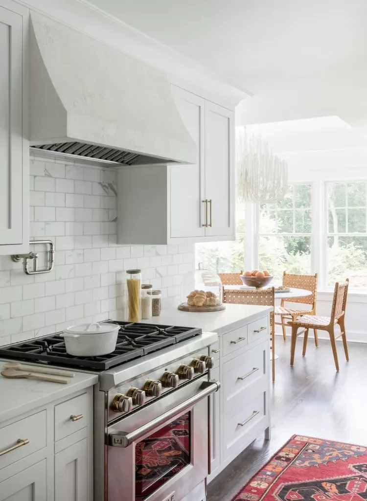 34 White and Gold Kitchen Ideas for a Luxe-19 White and Gold Kitchen With Subway Tile