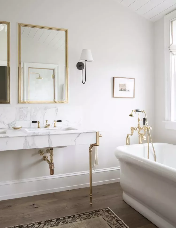  White Bathroom Ideas-21 Snag a Striking Sink