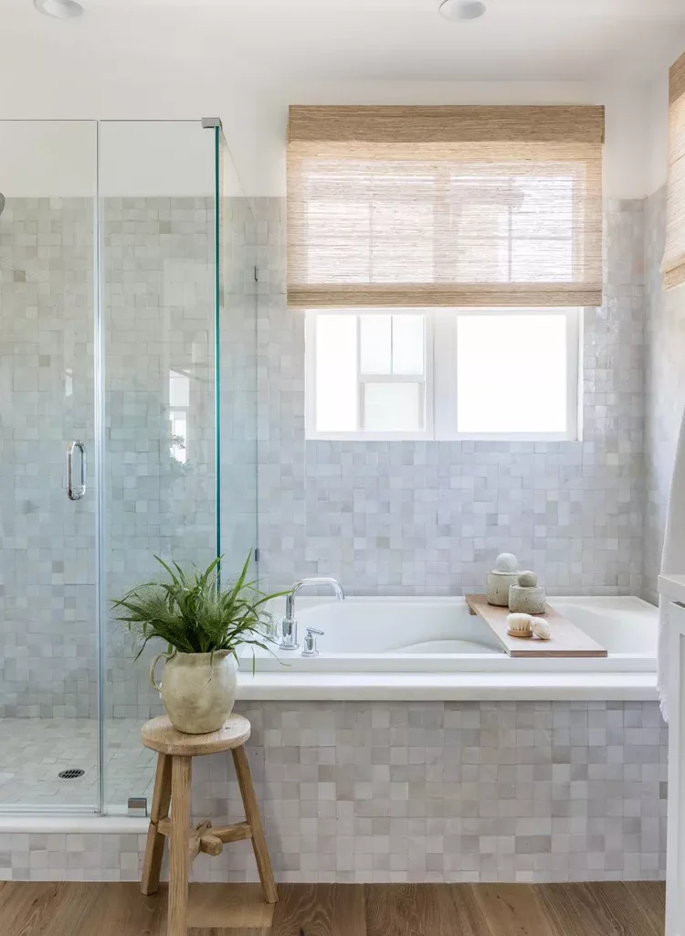  White Bathroom Ideas- 22 Line Your Bathroom With Textured Tiles