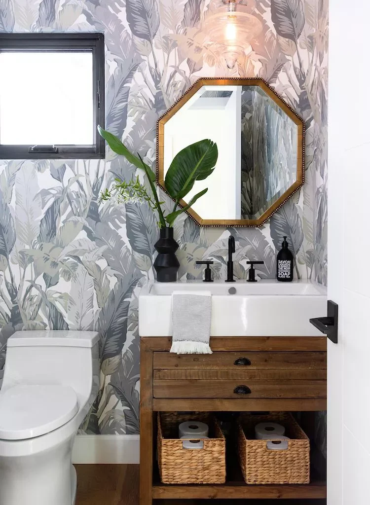 Midcentury Modern Bathroom Ideas-22 Hang an Octagonal Mirror