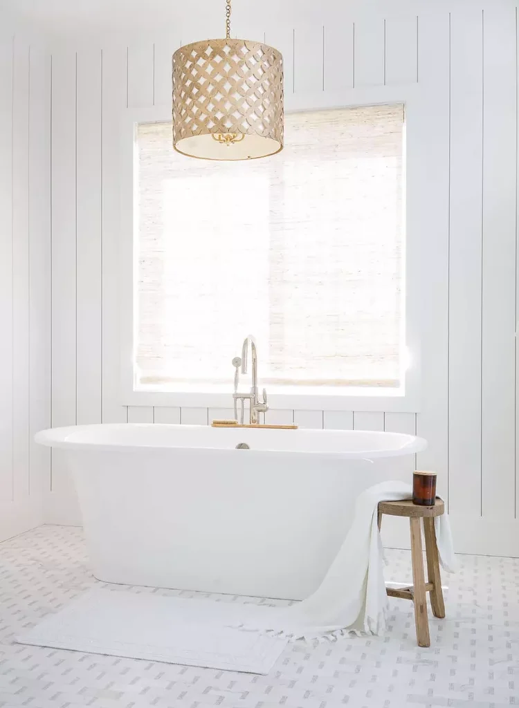  White Bathroom Ideas-24 Switch Out Your Blinds