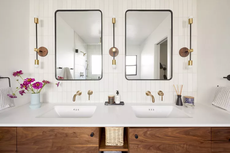 Midcentury Modern Bathroom Ideas-24 Decorate With Wood Grain