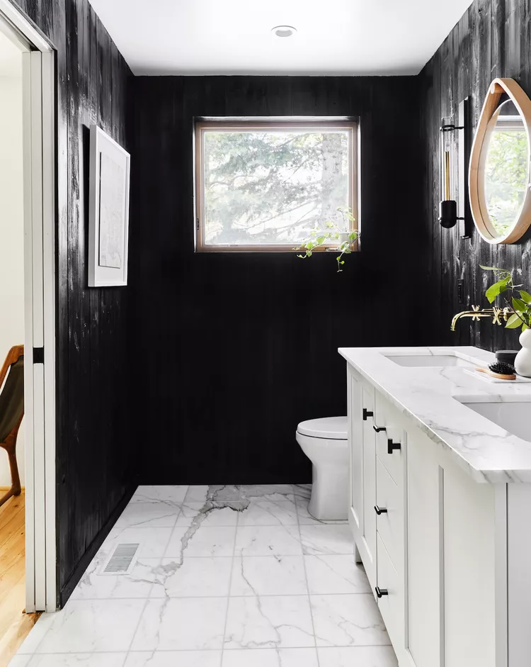 Black Bathroom Ideas for a Chic, Moody Space-Let in Natural Light