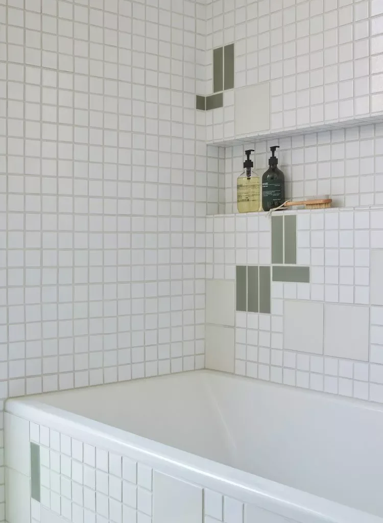  White Bathroom Ideas-25 Sprinkle in Some Unusual Tiles