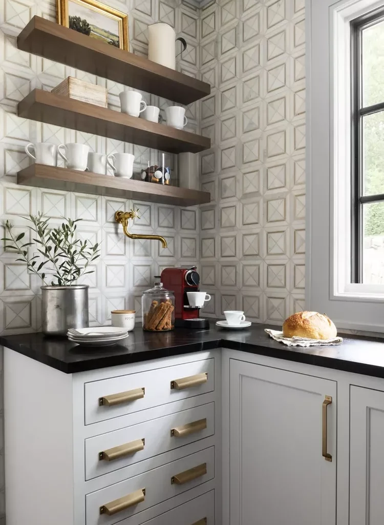 34 White and Gold Kitchen Ideas for a Luxe-26 White and Gold Kitchen With Oversized Hardware