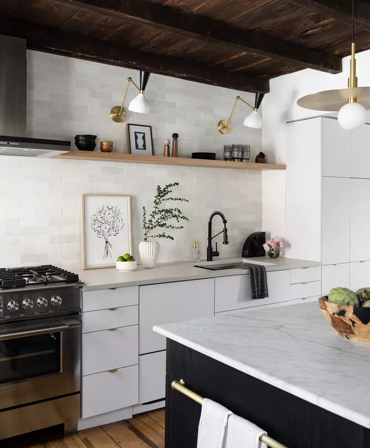 34 White and Gold Kitchen Ideas for a Luxe-27 White and Gold Kitchen With Original Details