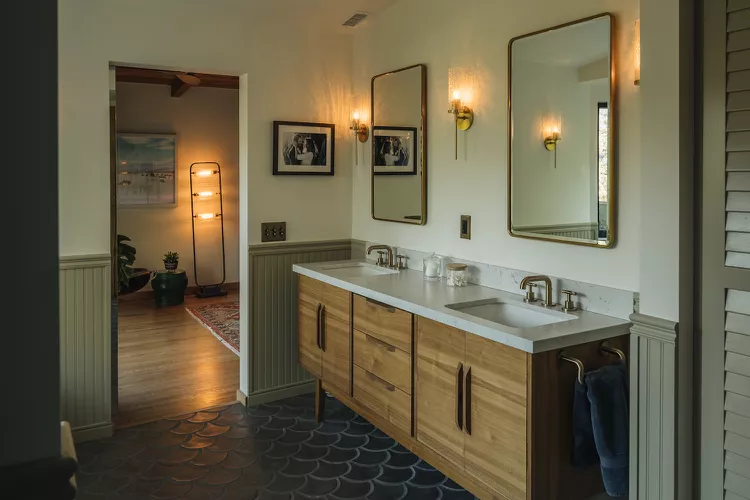 Midcentury Modern Bathroom Ideas-36 Use Muted Tones
