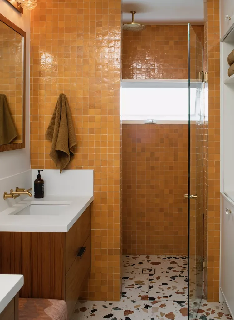 Midcentury Modern Bathroom Ideas-04 Use Earth Tone Colors