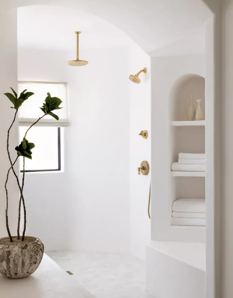  White Bathroom Ideas  05 Play With Shape Instead of Color