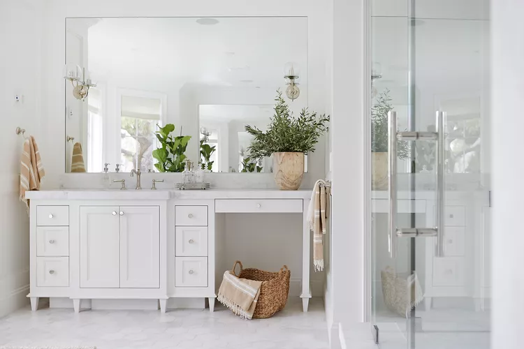  White Bathroom Ideas  08 Pick a Single Accent Color