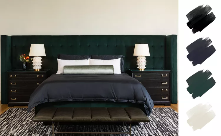 Emerald Green + Rich Navy + Dark Wood